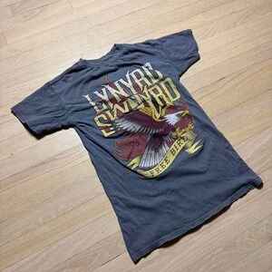 Lynyrd Skynyrd Free Bird Eagle Graphic T-Shirt Mens Faded Grey Rock Band Tee